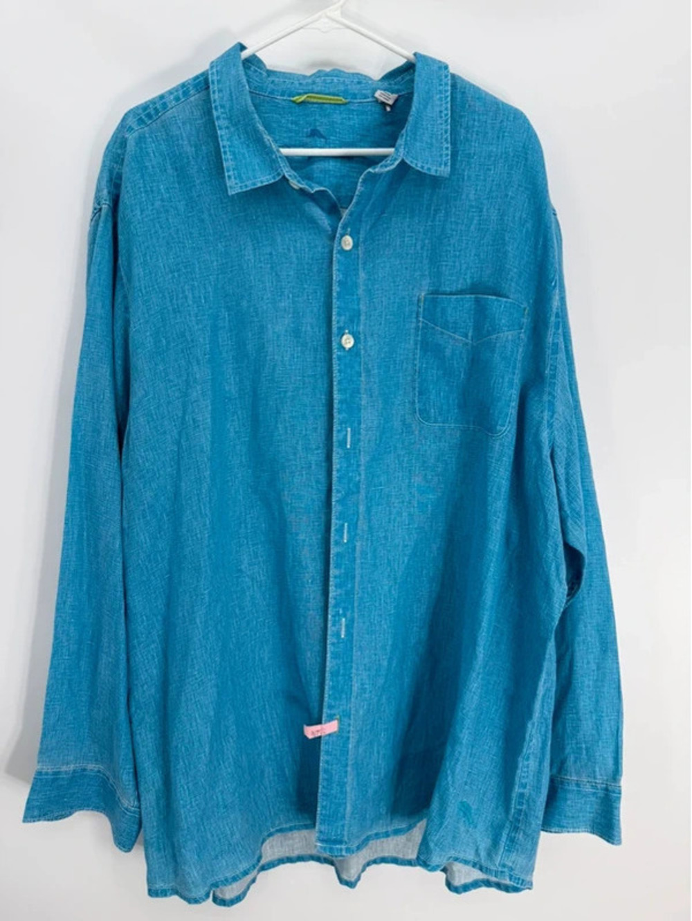 Tommy Bahama Men's XXXL Blue Linen Button-Up Shirt